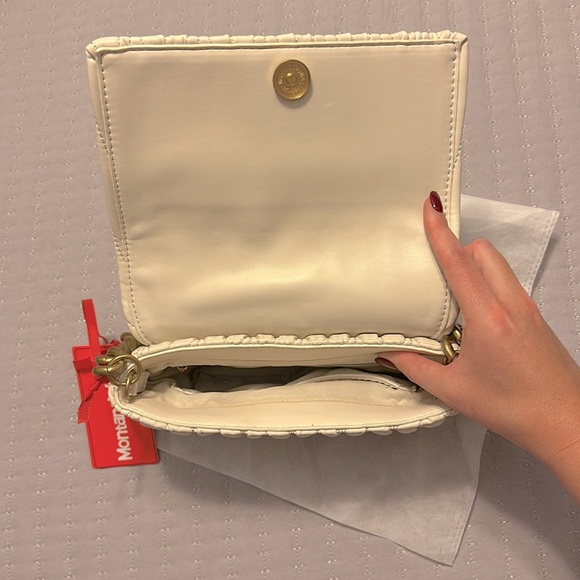 Quilted Top Handle Purse with Gold Chain - Picture 3 of 7